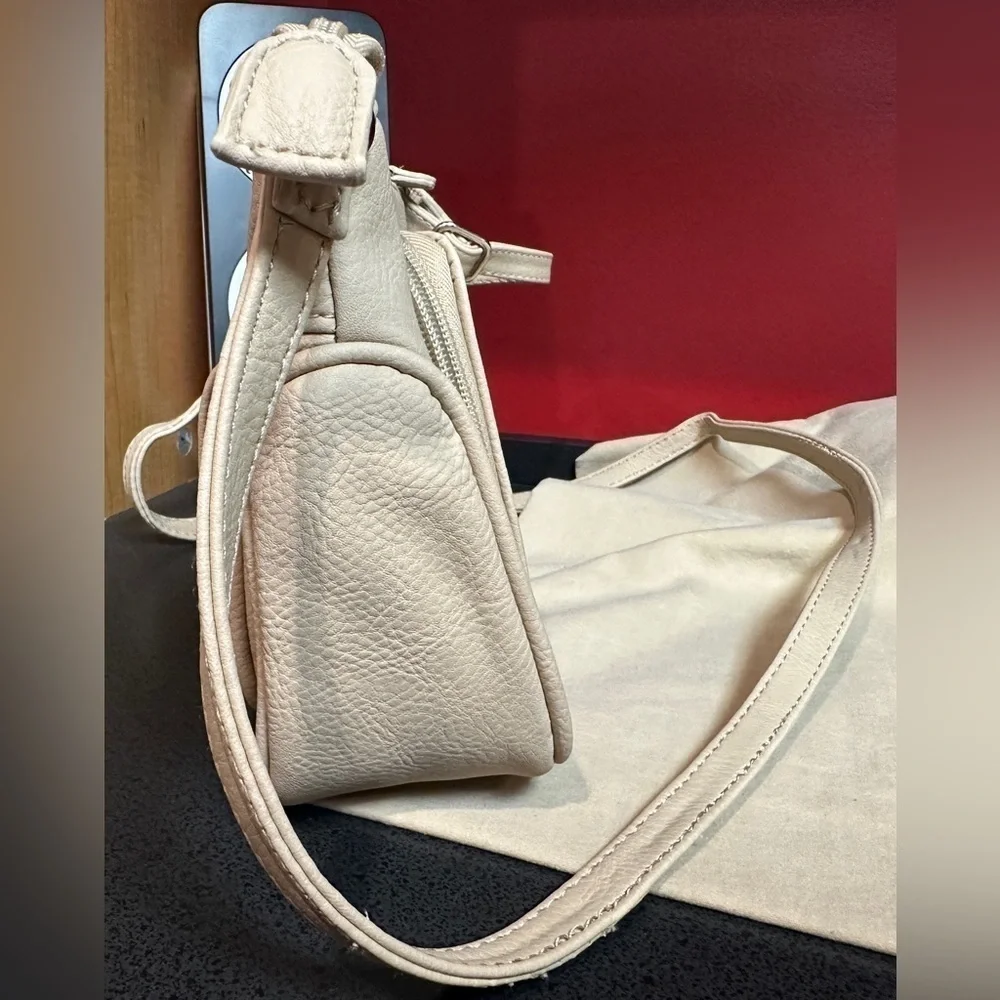 Alfred Dunner Small Tan Faux Leather Crossbody Bag